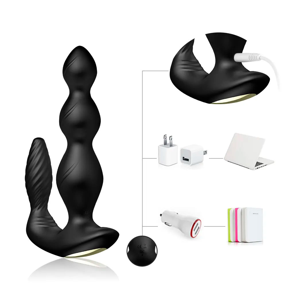 Massageador de Próstata e Períneo Recarregável com Triplo Motor, 9 Modos de Vibração e Controle Wireless - Maxfum| 14,5 x 3,8 cm - 7