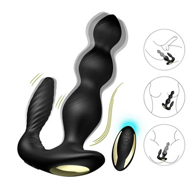 Foto 5 do produto Massageador de Próstata e Períneo Recarregável com Triplo Motor, 9 Modos de Vibração e Controle Wireless - Maxfum| 14,5 x 3,8 cm