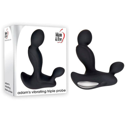 Foto 1 do produto Massageador de Próstata e Períneo em Silicone com 7 Modos de Vibração e Carregamento Via Cabo USB - Adam & Eve Adam's Vibrating Triple Probe | 9,5 x 2,5 cm