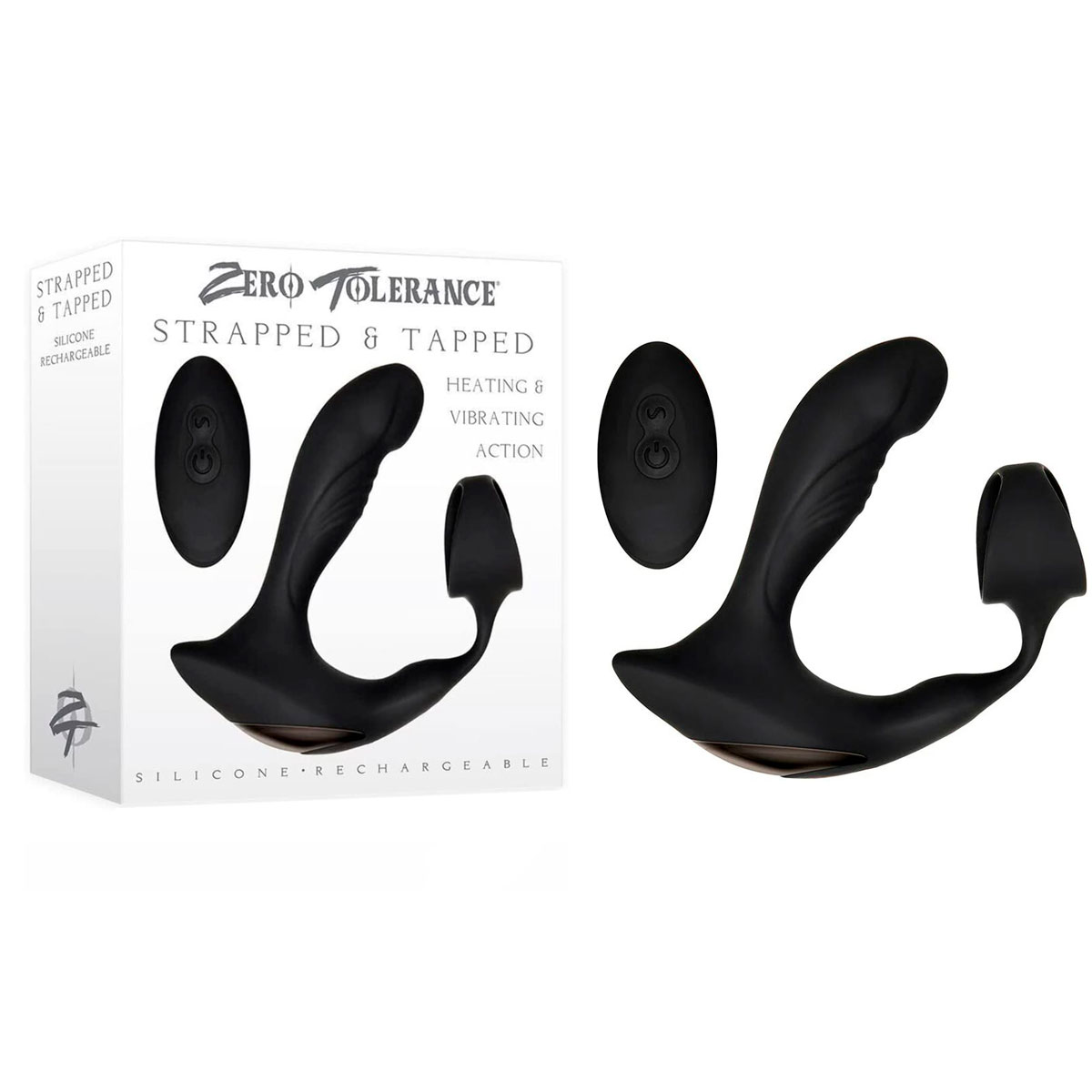 Massageador de Próstata e Períneo em Silicone com Anel Peniano, 7 Modos de Vibração, Função Aquecimento e Controle Remoto Sem Fio - Zero Tolerance Strapped & Tapped | 9 x 3 cm - 5