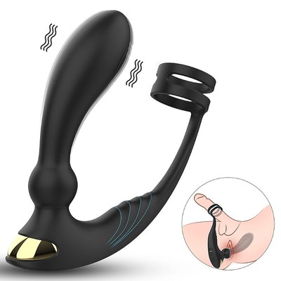 Foto 5 do produto Massageador de Próstata e Períneo em Silicone com Anel Peniano e 9 Modos de Vibração - S-Hande Kings Landing |11,5 x 3,1 cm