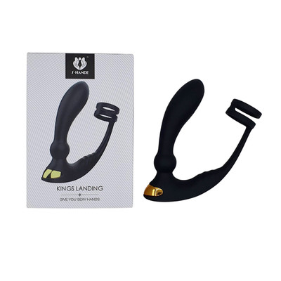 Foto 1 do produto Massageador de Próstata e Períneo em Silicone com Anel Peniano e 9 Modos de Vibração - S-Hande Kings Landing |11,5 x 3,1 cm
