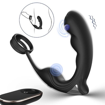 Foto 6 do produto Massageador de Próstata e Períneo em Silicone com Anel Peniano, 9 Modos de Vibração e Controle Remoto Sem Fio - S-Hande Noel RCT | 9 x 3,1 cm | Disponível em 2 Cores