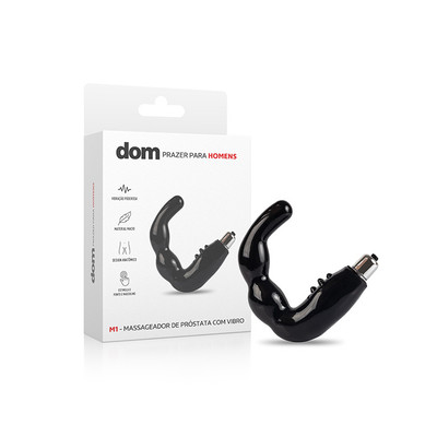 Massageador de Próstata e Períneo em Silicone com Vibração Única e Cerdas Estimuladoras - Dom M1 - 11,5 x 3,8 cm