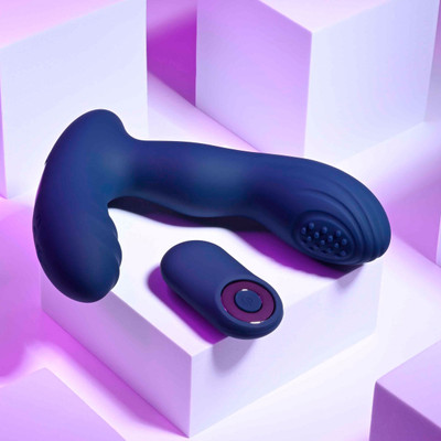 Foto 3 do produto Massageador de Próstata Recarregável em Silicone com 7 Modos de Vibração, Função Aquecimento e Controle Remoto - Evolved Playboy Pleasure Pleaser | 11 x 3,5 cm