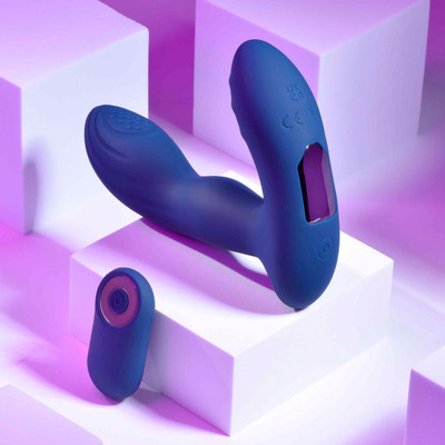 Massageador de Próstata Recarregável em Silicone com 7 Modos de Vibração, Função Aquecimento e Controle Remoto - Evolved Playboy Pleasure Pleaser | 11 x 3,5 cm