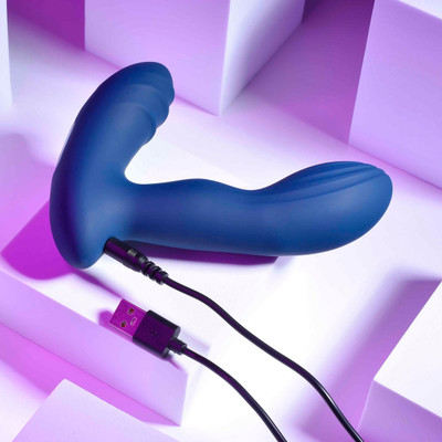 Foto 6 do produto Massageador de Próstata Recarregável em Silicone com 7 Modos de Vibração, Função Aquecimento e Controle Remoto - Evolved Playboy Pleasure Pleaser | 11 x 3,5 cm