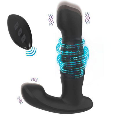 Foto 3 do produto Massageador de Próstata em Silicone com 7 Movimentos de Vai e Vem e 7 Modos de Vibrações - Pleasure Dreams | 12 x 3,4 cm