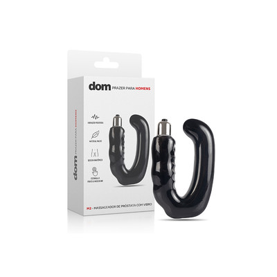 Massageador de Próstata em Silicone com Vibração Única - Dom M2 - 12,5 x 3,9 cm