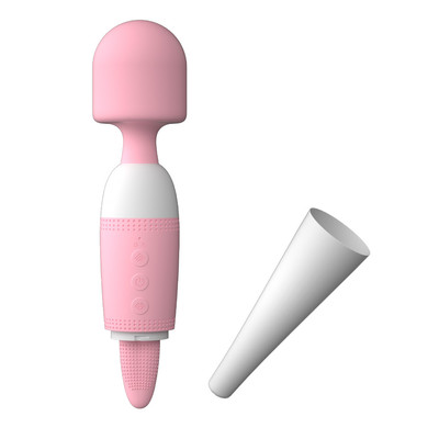 Foto 4 do produto Massageador Recarregável com 10 Tipos de Vibração e Estimulador de Língua com 10 Movimentos - Super Tongue Av Wand
