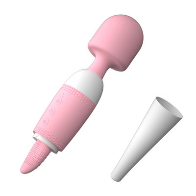 Foto 8 do produto Massageador Recarregável com 10 Tipos de Vibração e Estimulador de Língua com 10 Movimentos - Super Tongue Av Wand