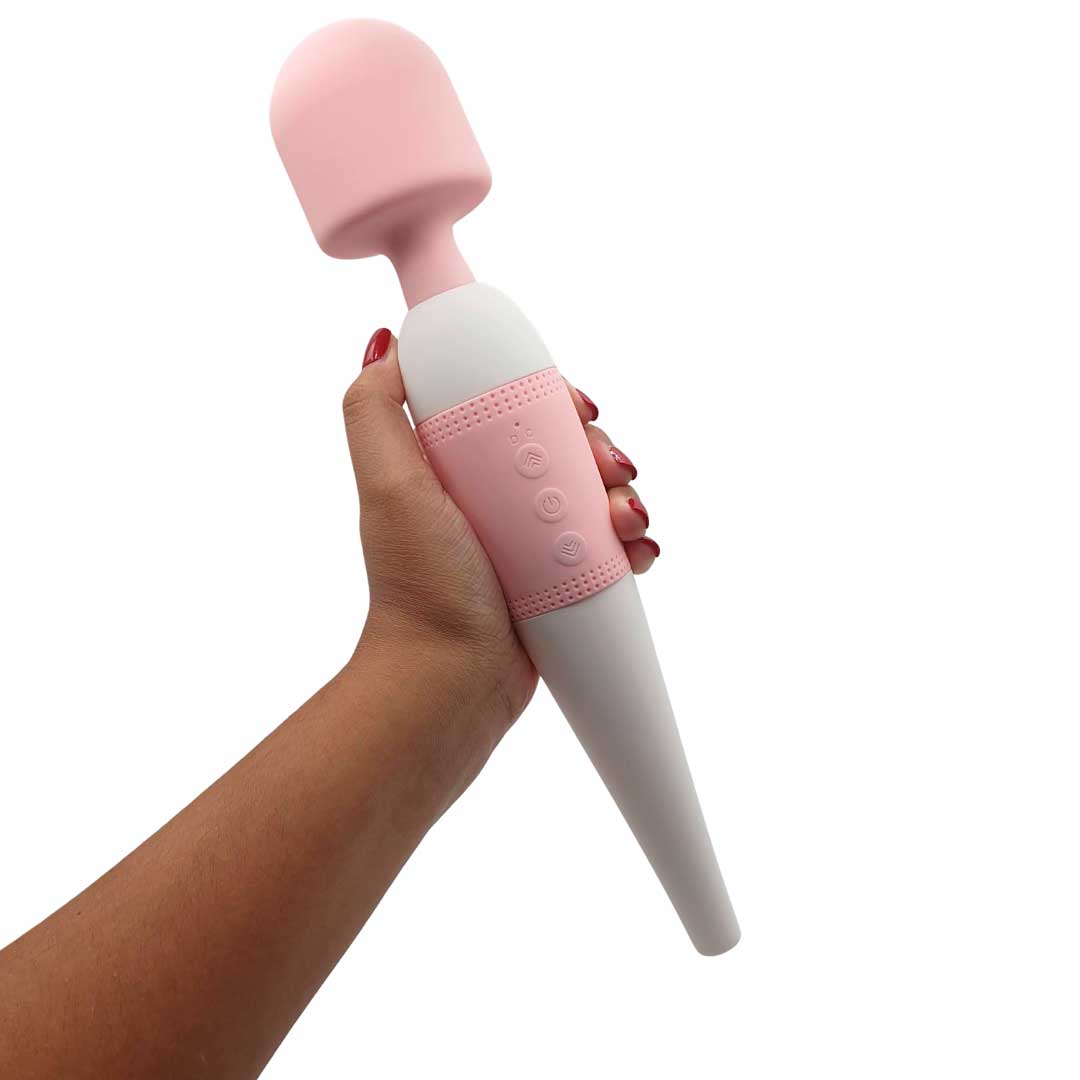 Massageador Recarregável com 10 Tipos de Vibração e Estimulador de Língua com 10 Movimentos - Super Tongue Av Wand - 10