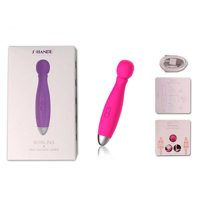 Foto 1 do produto Massageador Recarregável com 3 Estimuladores e 9 Modos de Vibração - S-Hande Bowling - 18 x 3,5 CM | Cor: Rosa