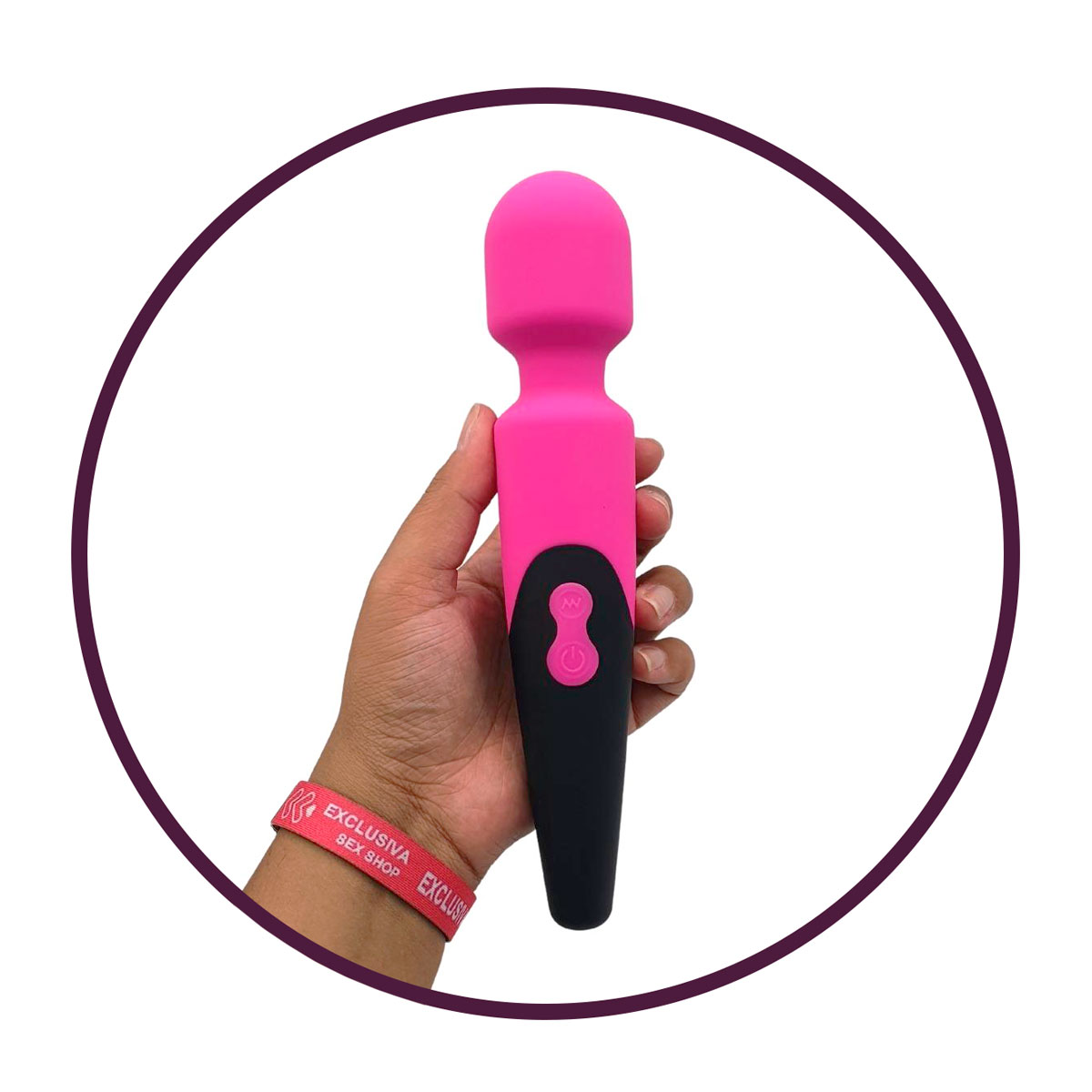 Massageador Recarregável com 7 Modos de Vibração - Magic Wand - 21,8 x 4,2 cm - 5