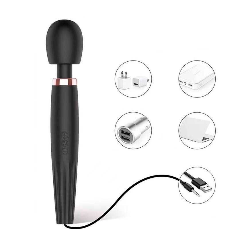 Massageador Recarregável em Silicone com Cabeça Flexível, 5 Modos de Vibração e 4 Modos de Intensidade - 29,5 x 5,4 cm | Pleasure Dreams - 3