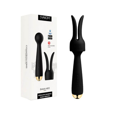 Foto 5 do produto Massageador em Silicone com Orelhas Removíveis, 5 Modos de Vibração, 5 Intensidades, Função Aquecimento e Aplicativo - Svakom Emma Neo