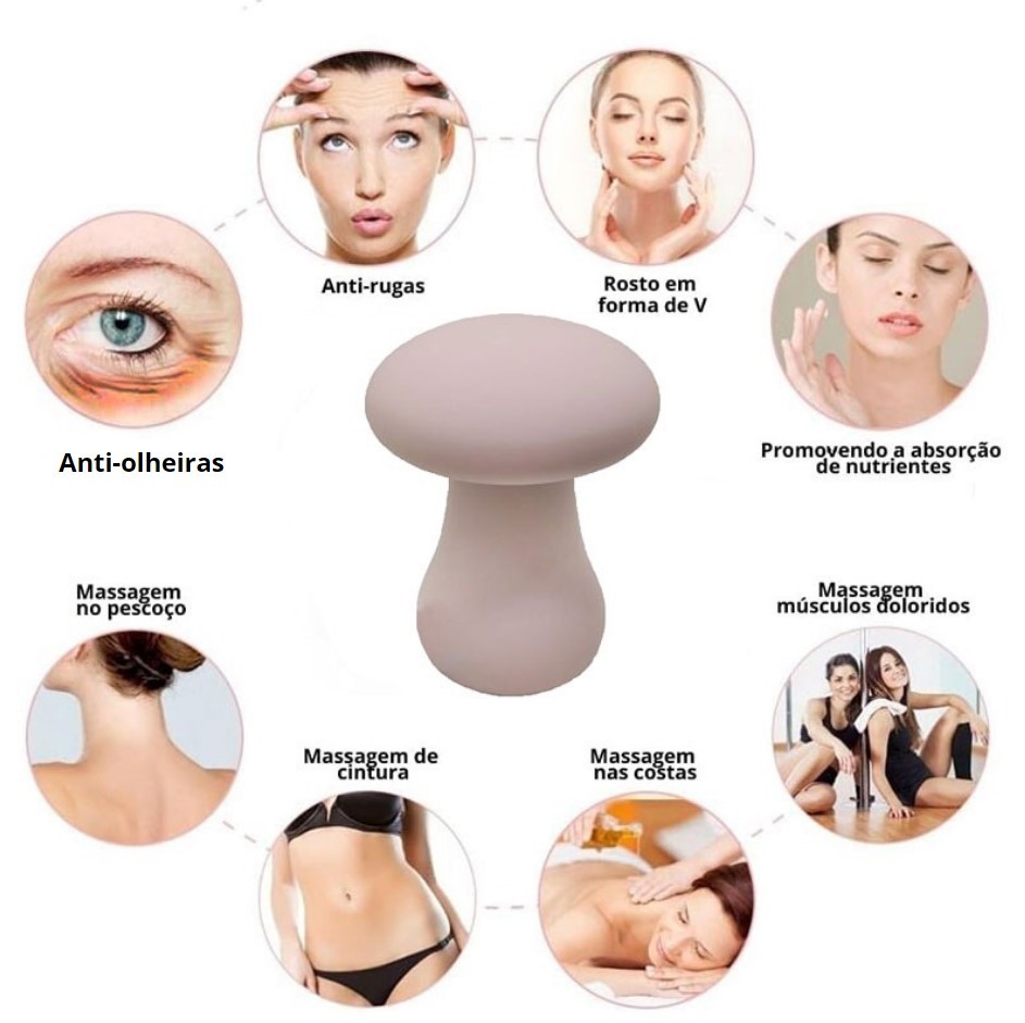 Massageador com Formato de Cogumelo em Silicone, 10 Modos de Vibração e Recarregável - Adão & Eva | 7,7 x 5,7 cm - 3