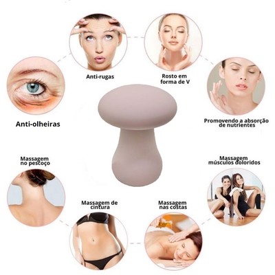 Foto 3 do produto Massageador com Formato de Cogumelo em Silicone, 10 Modos de Vibração e Recarregável - Adão & Eva | 7,7 x 5,7 cm