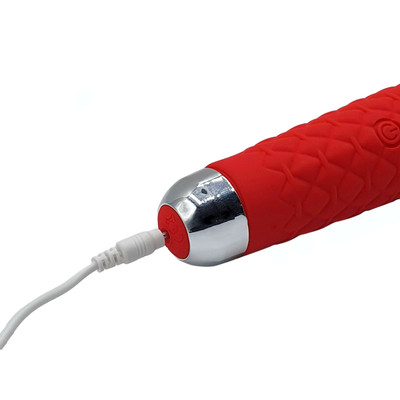 Foto 6 do produto Vibrador Massageador em Silicone com Texturas, 20 Modos de Vibração, 8 Intensidades e Carregamento via Cabo USB - SI | 20 x 4,2 cm | Disponível em 4 Cores