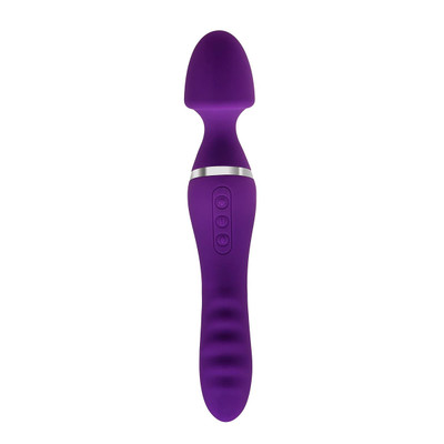 Massageador Vibrador em Silicone com 10 Modos de Vibração e Rotação, Função de Aquecimento e Recarregável - Adam & Eve The Dual End Twirling Wand | 10,5 x 3,4 cm