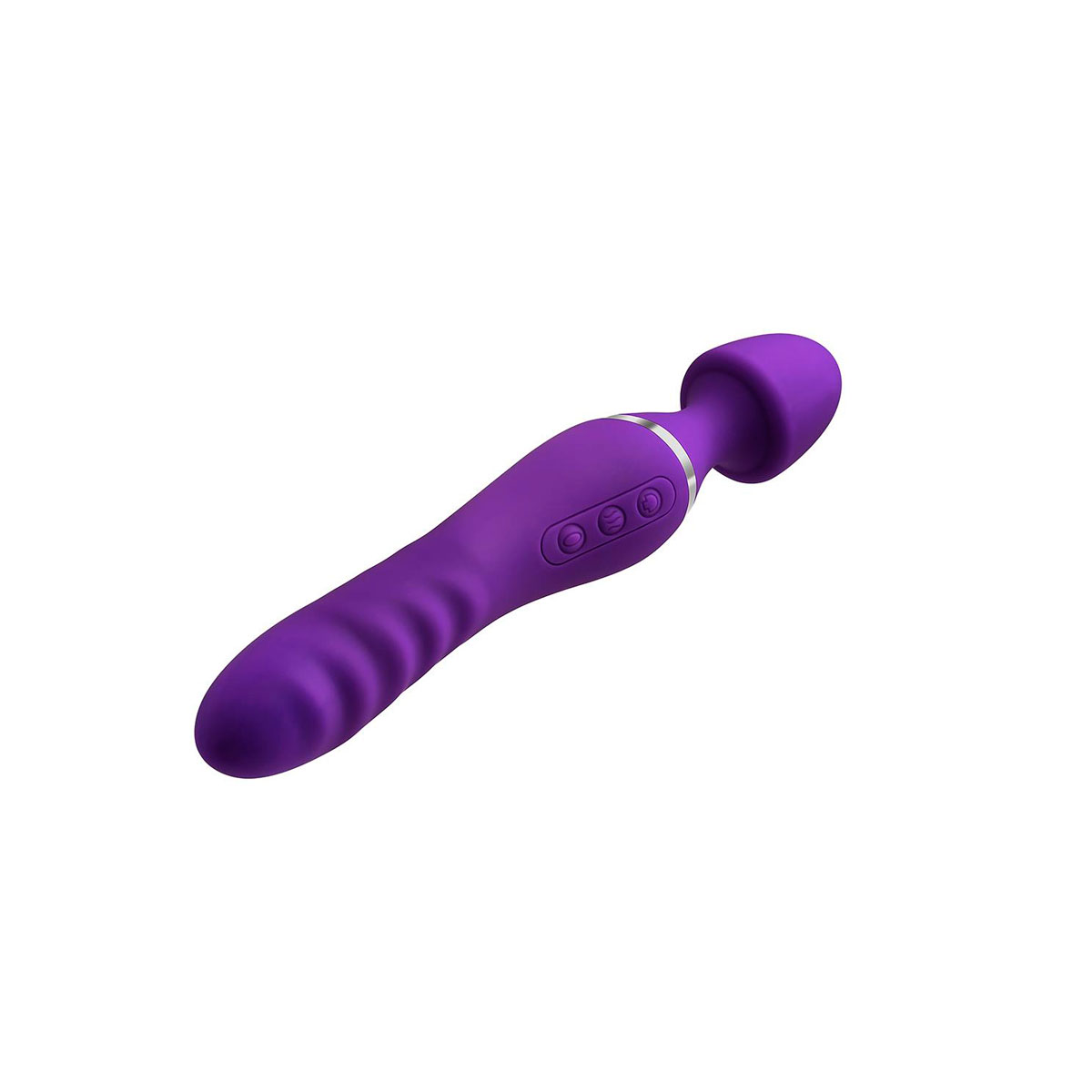 Massageador Vibrador em Silicone com 10 Modos de Vibração e Rotação, Função de Aquecimento e Recarregável - Adam & Eve The Dual End Twirling Wand | 10,5 x 3,4 cm - 6