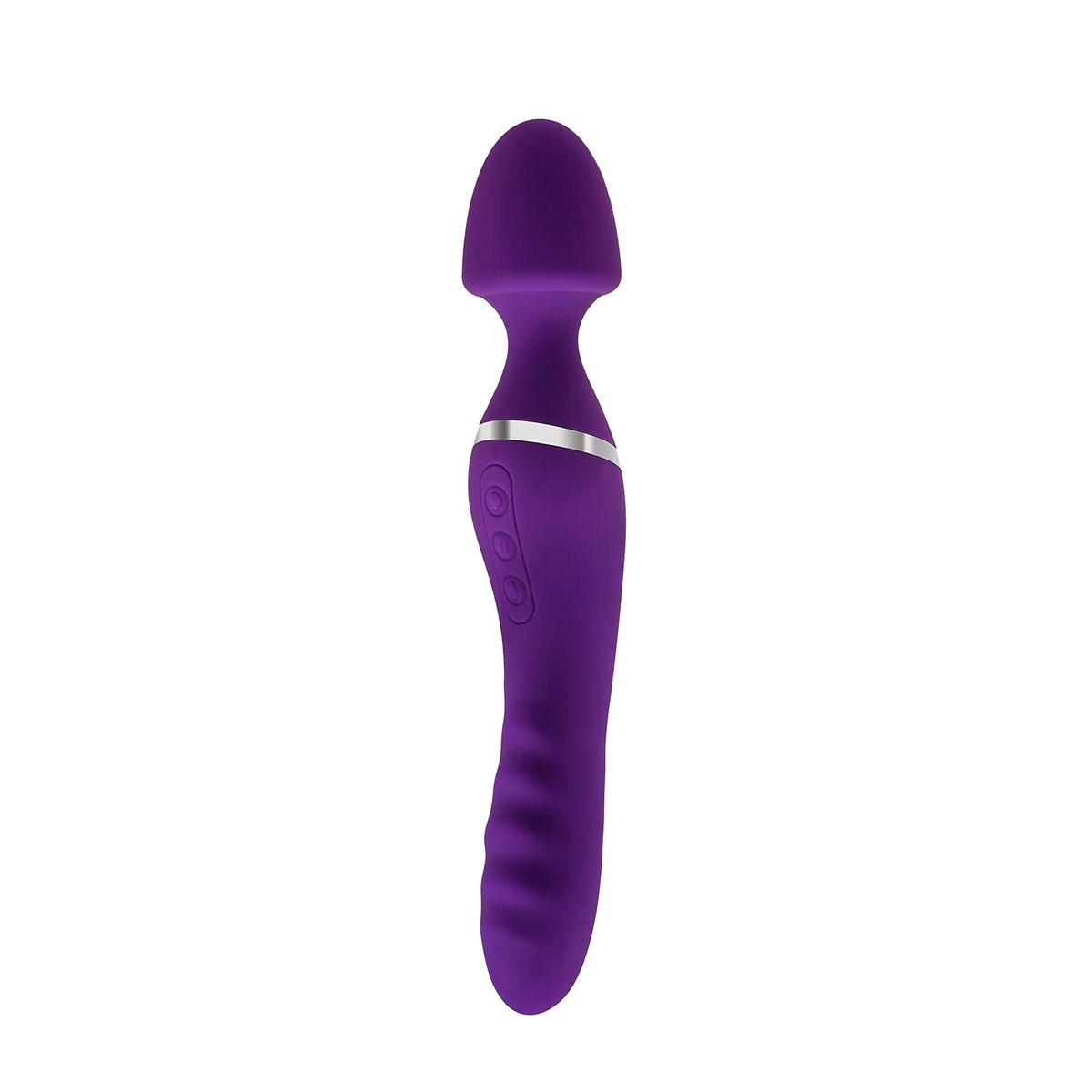 Massageador Vibrador em Silicone com 10 Modos de Vibração e Rotação, Função de Aquecimento e Recarregável - Adam & Eve The Dual End Twirling Wand | 10,5 x 3,4 cm - 3