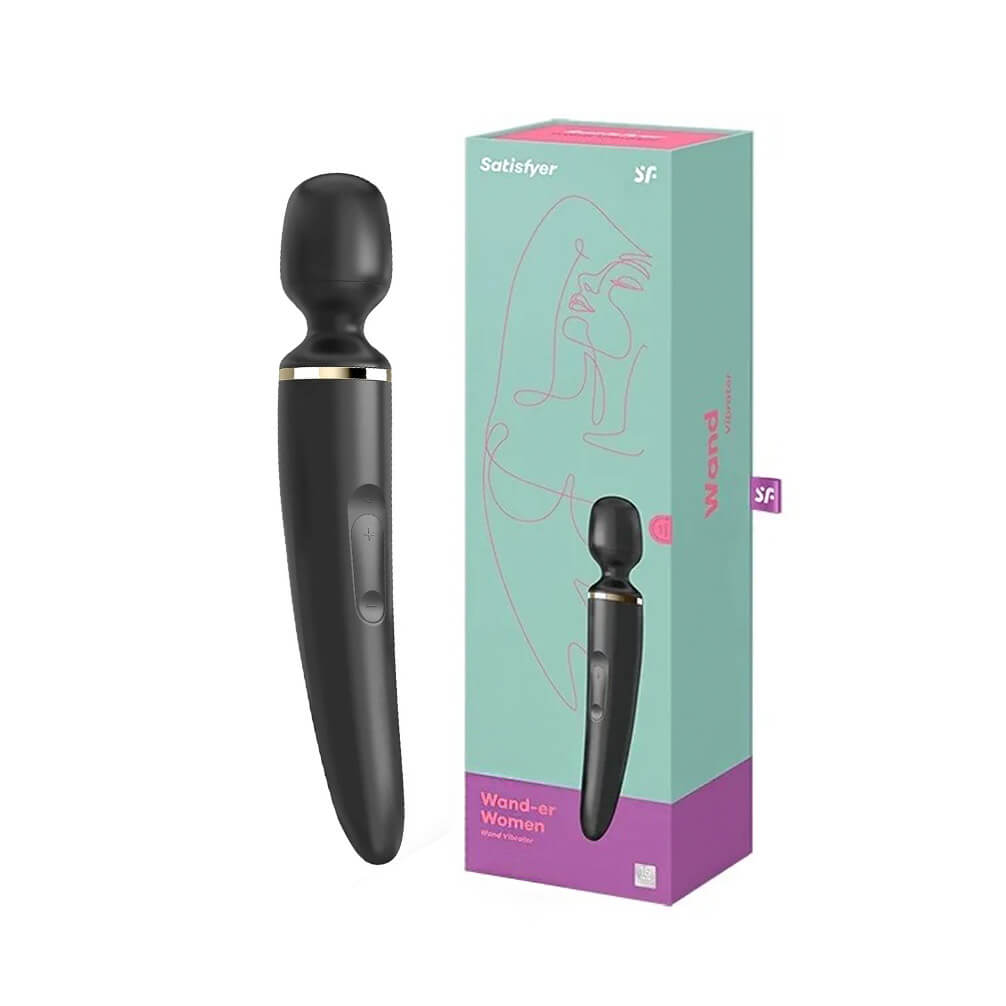Massageador XXL Recarregável em Silicone com 50 Combinações de Vibração - Satisfyer Wand-er Women - 34 x 5,6 cm | 3 Cores - 7