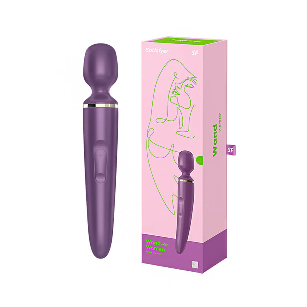 Massageador XXL Recarregável em Silicone com 50 Combinações de Vibração - Satisfyer Wand-er Women - 34 x 5,6 cm | 3 Cores - 4