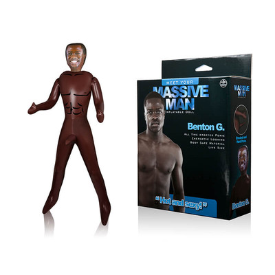 Massive Man Benton G.  - Boneco Inflável Negro com Pênis Inflável