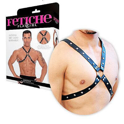 Master Arreio Masculino em Courvin e Metal - Fetiche PlayGirl