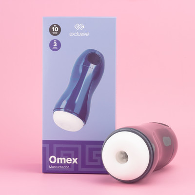 Masturbador com 10 Modos de Vibração Potentes e 3 Modos de Sucção Poderosos - Exclusiva Omex | 13 x 3,2 cm