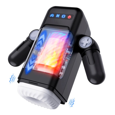 Foto 1 do produto Masturbador em Formato de Robô com 10 Modos de Vibração, 8 Tipos de Movimentos, Função de Aquecimento e Suporte para Celular - Disponível em 2 Cores