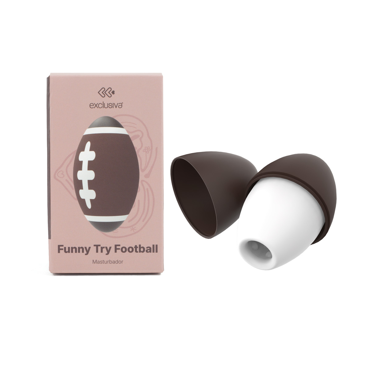Masturbador Bola de Futebol Americano em TPE Macio com Textura Interna - Exclusiva Funny Try Football - 1