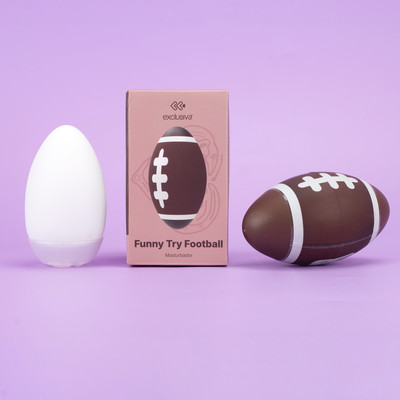 Masturbador Bola de Futebol Americano em TPE Macio com Textura Interna - Exclusiva Funny Try Football