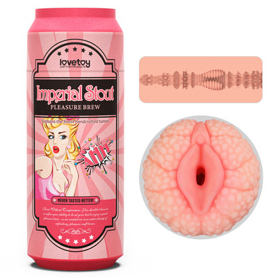 Masturbador Cerveja de Lata Com Formato de Vagina em TPE e Texturas Externas - Lovetoy Pleasure Brew | 16 x 3 cm | Disponível em 2 Cores