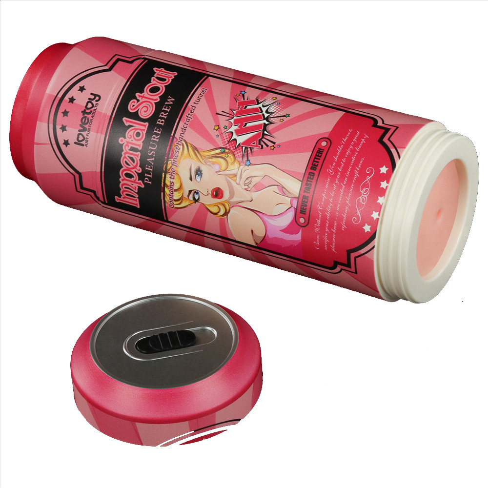 Masturbador Cerveja de Lata Com Formato de Vagina em TPE e Texturas Externas - Lovetoy Pleasure Brew | 16 x 3 cm | Disponível em 2 Cores - 2