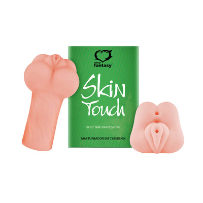 Masturbador em Cyberskin com Forma de Vagina e Ânus - Sexy Fantasy Skin Touch | 12 x 3 cm