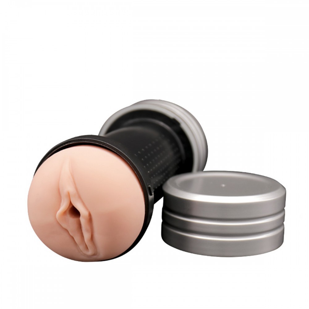 Masturbador Duplo em Formato de Halter com Vagina e Ânus em TPE - Magical Kiss | 14 x 3 cm - 3