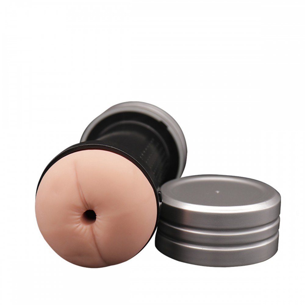 Masturbador Duplo em Formato de Halter com Vagina e Ânus em TPE - Magical Kiss | 14 x 3 cm - 4