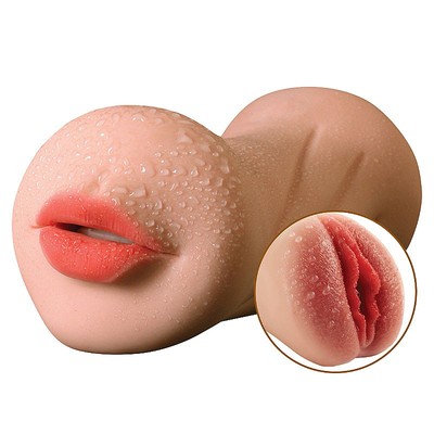Foto 6 do produto Masturbador Duplo que Simula Sexo Vaginal e Oral com Texturas Interna - SI Passion Lady | 15 x 3,5 cm
