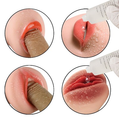 Masturbador Duplo que Simula Sexo Vaginal e Oral com Texturas Interna - SI Passion Lady | 15 x 3,5 cm