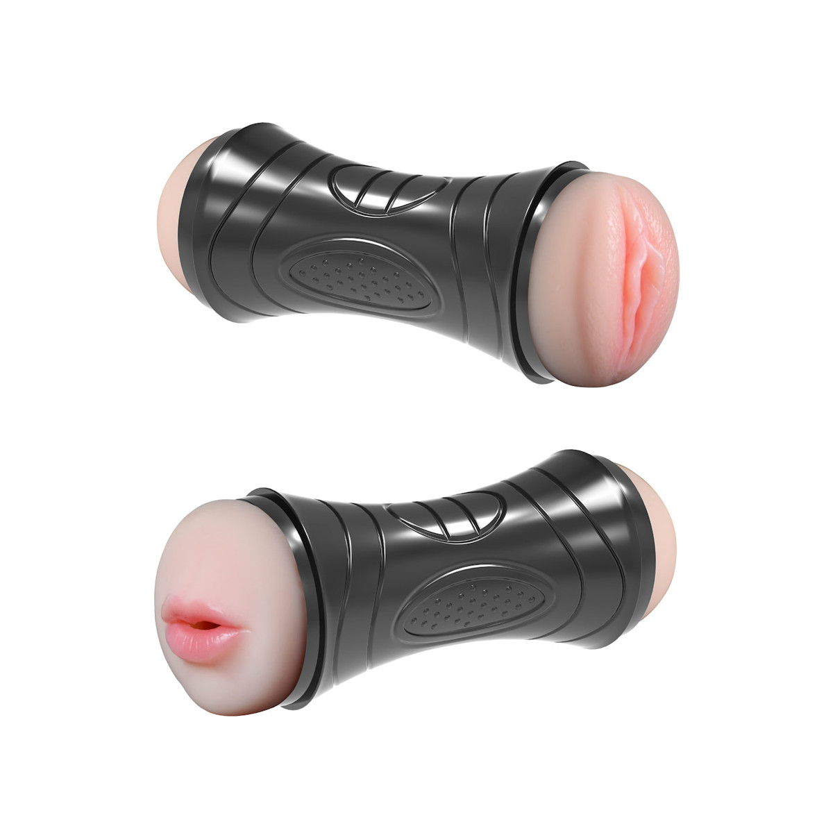 Masturbador Duplo que Simula Sexo Vaginal e Oral com Texturas Internas - Training Master | 19,5 x 7,3 cm - 4