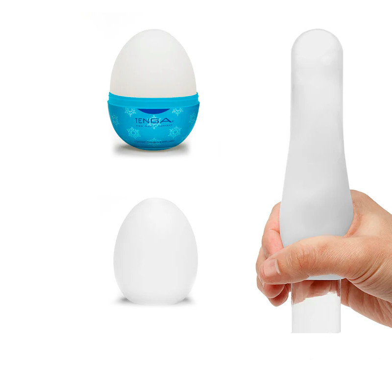 Masturbador Egg em TPE com Texturas de Flocos de Neve - Tenga Snow Crystal | 5,8 x 5 cm - 4