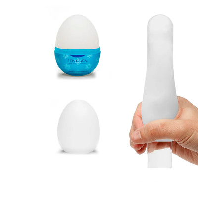 Masturbador Egg em TPE com Texturas de Flocos de Neve - Tenga Snow Crystal | 5,8 x 5 cm