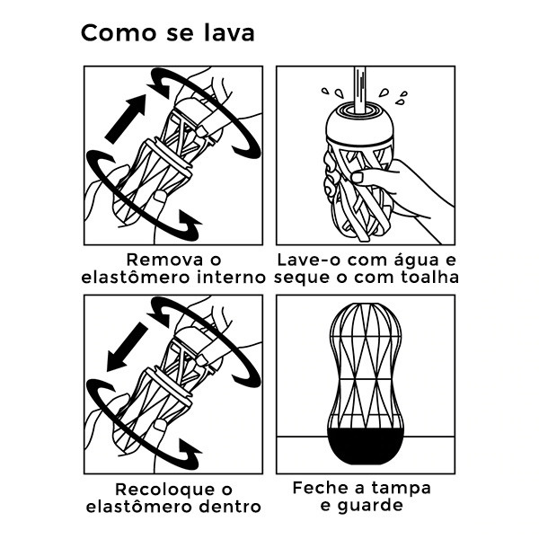 Masturbador em Elastômero com Múltiplas Texturas Interna - Tenga Air-Tech Squeeze Regular | 17 x 7,9 cm - 5