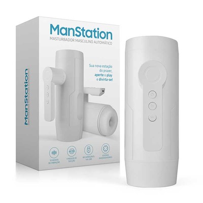Foto 4 do produto Masturbador com Esferas Massageadoras, 10 modos de Vibração, 9 Movimentos de Vai e Vem e Carregamento Via Cabo USB - Adão & Eva ManStation