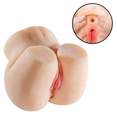 Masturbador Feito em TPR com Bunda Empinada, Vagina e Ânus Penetráveis Com Texturas - SI | 21 x 20 cm