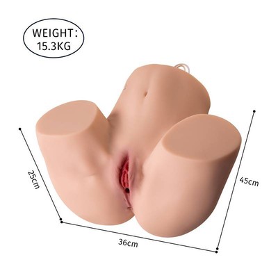 Foto 2 do produto Masturbador em Forma de Bunda com 2 Canais Penetráveis, Vibração, Sucção e Controle Remoto Sem Fio - Pleasure Dreams | 45 x 36 cm
