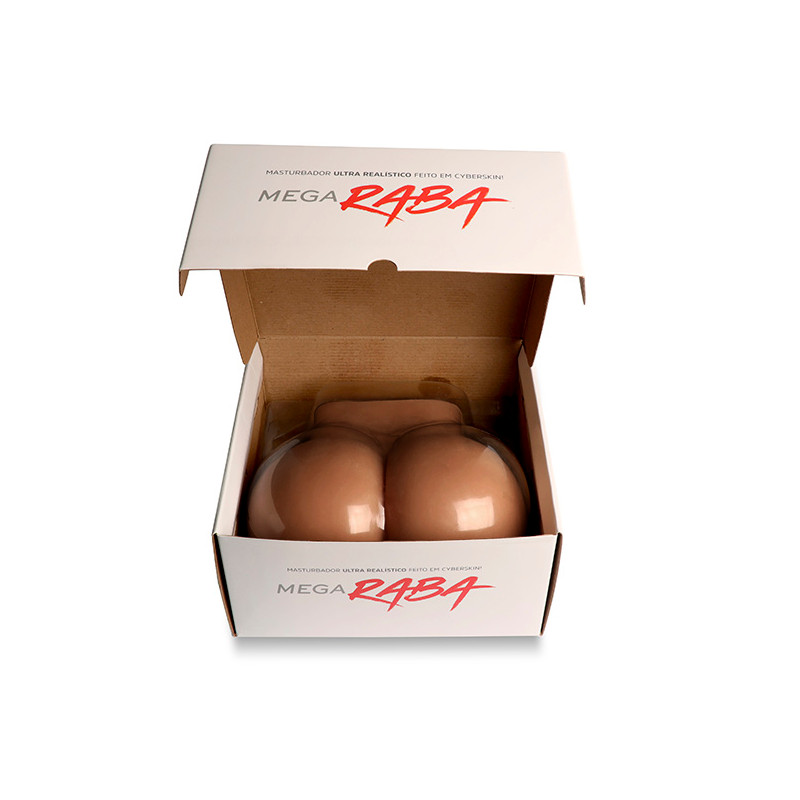 Masturbador em Forma de Bunda em TPE com Vagina e Ânus e Resistente à Água - Mega Raba | 25 x 14 cm | Disponível em 2 Cores - 4