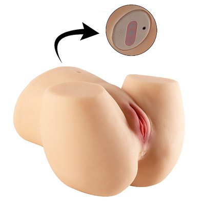 Foto 6 do produto Masturbador em Forma de Bunda Com Vagina e Ânus Penetráveis Com 10 Vibrações, Sucções, Gemidos e Controle Remoto sem fio - SI | 29 x 32 cm